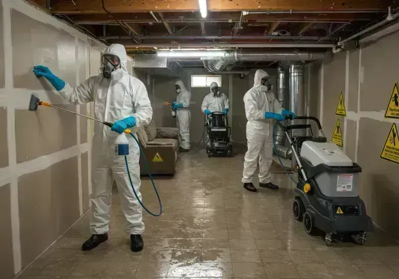 Basement Moisture Removal and Structural Drying process in Rockcastle County, KY